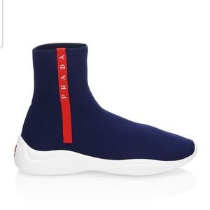 Prada | Shoes | Nwt Authentic Prada Logo Sock Sneakers | Poshmark